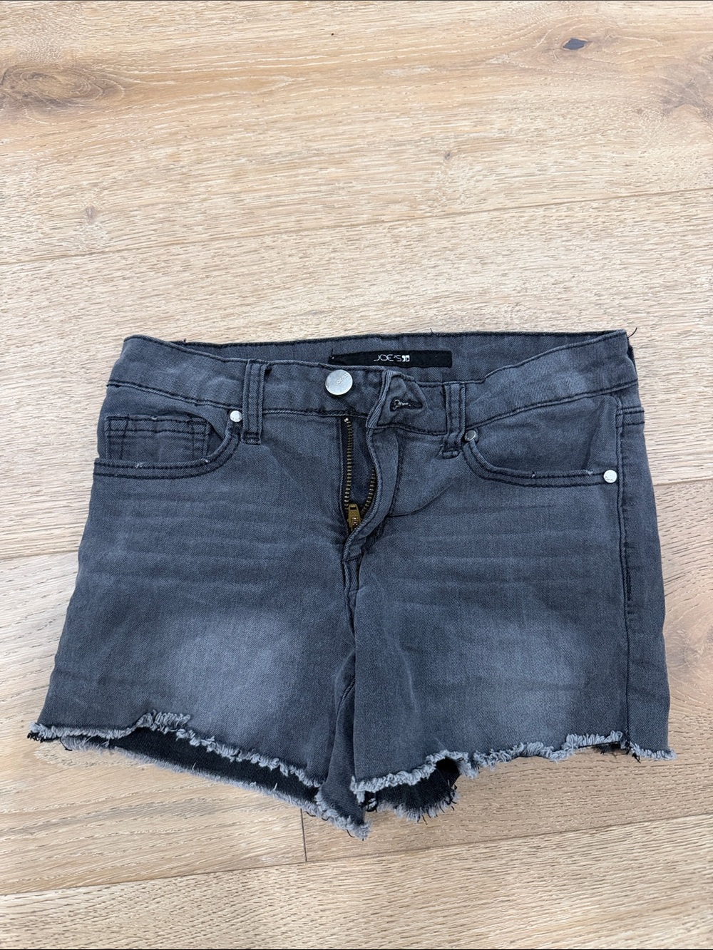 Joe's Jeans Washed Gray Frayed Hem Denim Shorts
